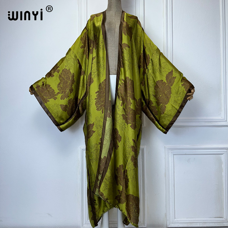 Boho Summer Beach Maxi Dress - WINYI أفريقيا بوهو طباعة كيمونو فساتين