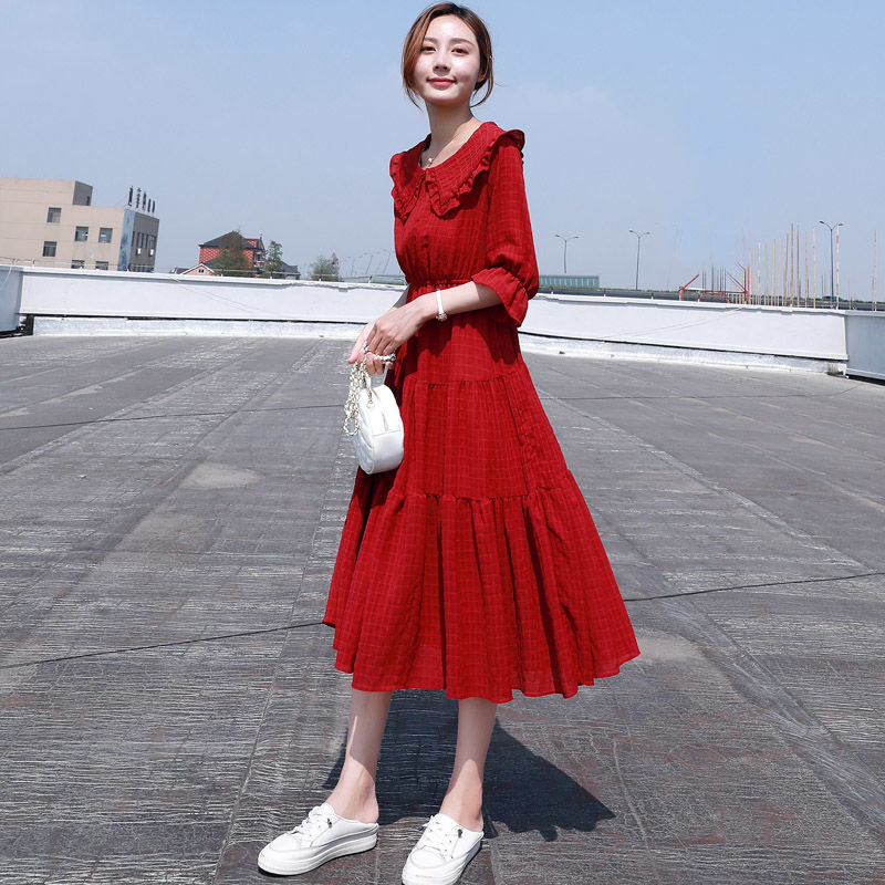 ميدي موضة أنيقة 2021 نفخة كم ف - مراجعة French Vintage Floral Midi Dress وسعره