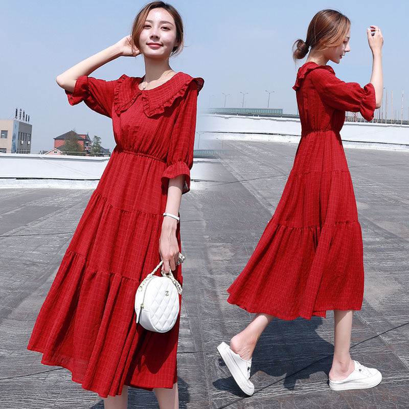 ميدي موضة أنيقة 2021 نفخة كم ف - مراجعة French Vintage Floral Midi Dress وسعره