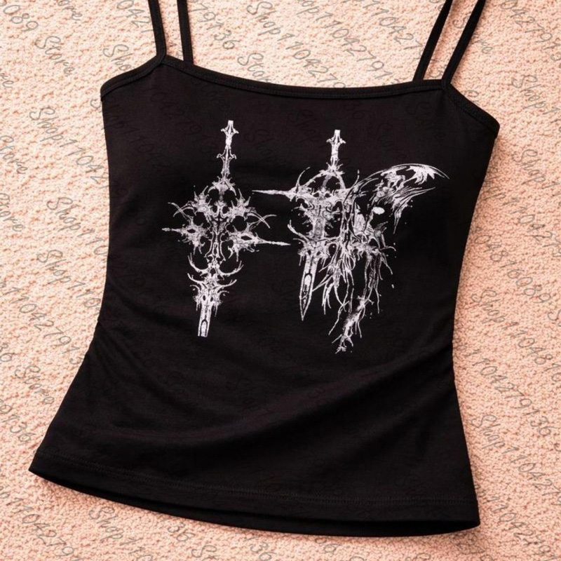 توب كورسيه نسائي قوطي بطباعة ر - مراجعة Y2K Graphic Baby Tee Crop وسعره