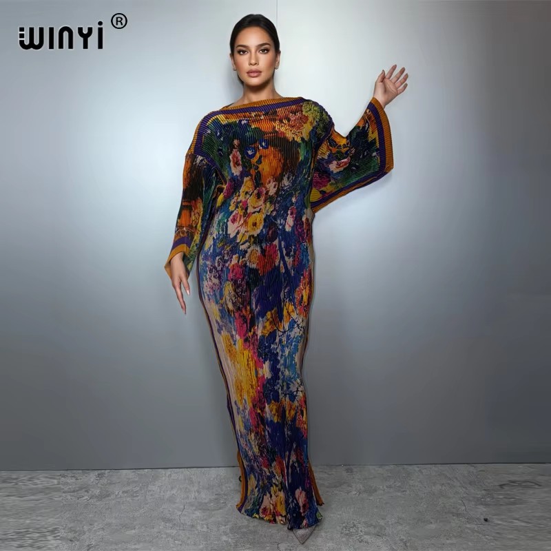 فستان ويني الصيفي المطوي المرن - مراجعة Boho Summer Beach Maxi Dress وسعره