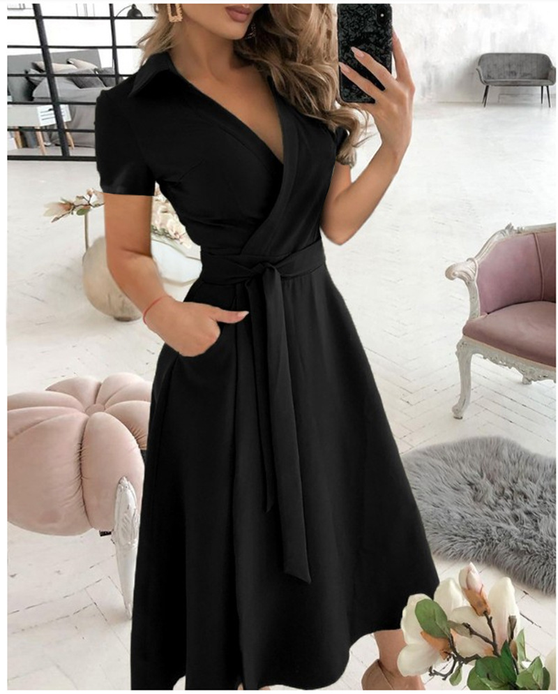 فستان نسائي قصير الأكمام بتصمي - مراجعة French Vintage Floral Midi Dress وسعره