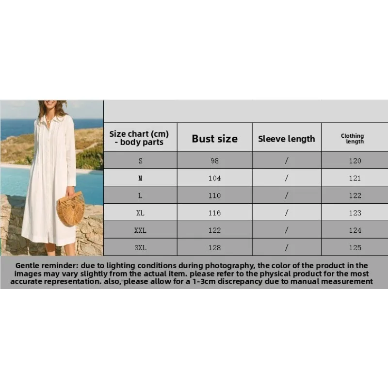 فستان طويل أوروبي بقصة فضفاضة، - مراجعة Casual Loose Linen Shirt Dress وسعره