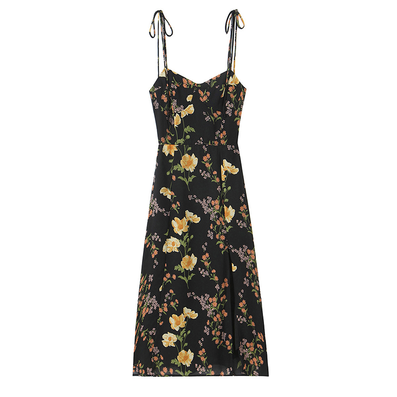 YENKYE النمط الفرنسي خمر الأزه - مراجعة French Vintage Floral Midi Dress وسعره