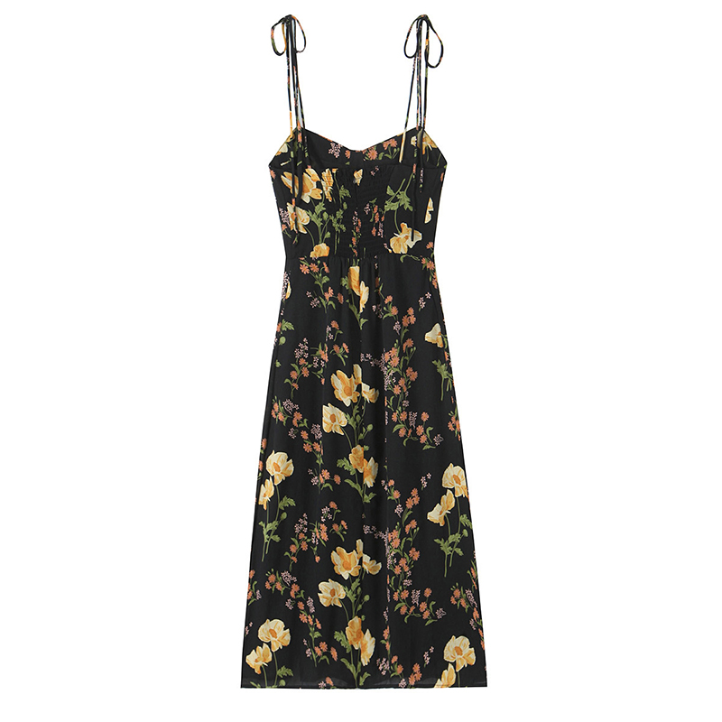 YENKYE النمط الفرنسي خمر الأزه - مراجعة French Vintage Floral Midi Dress وسعره