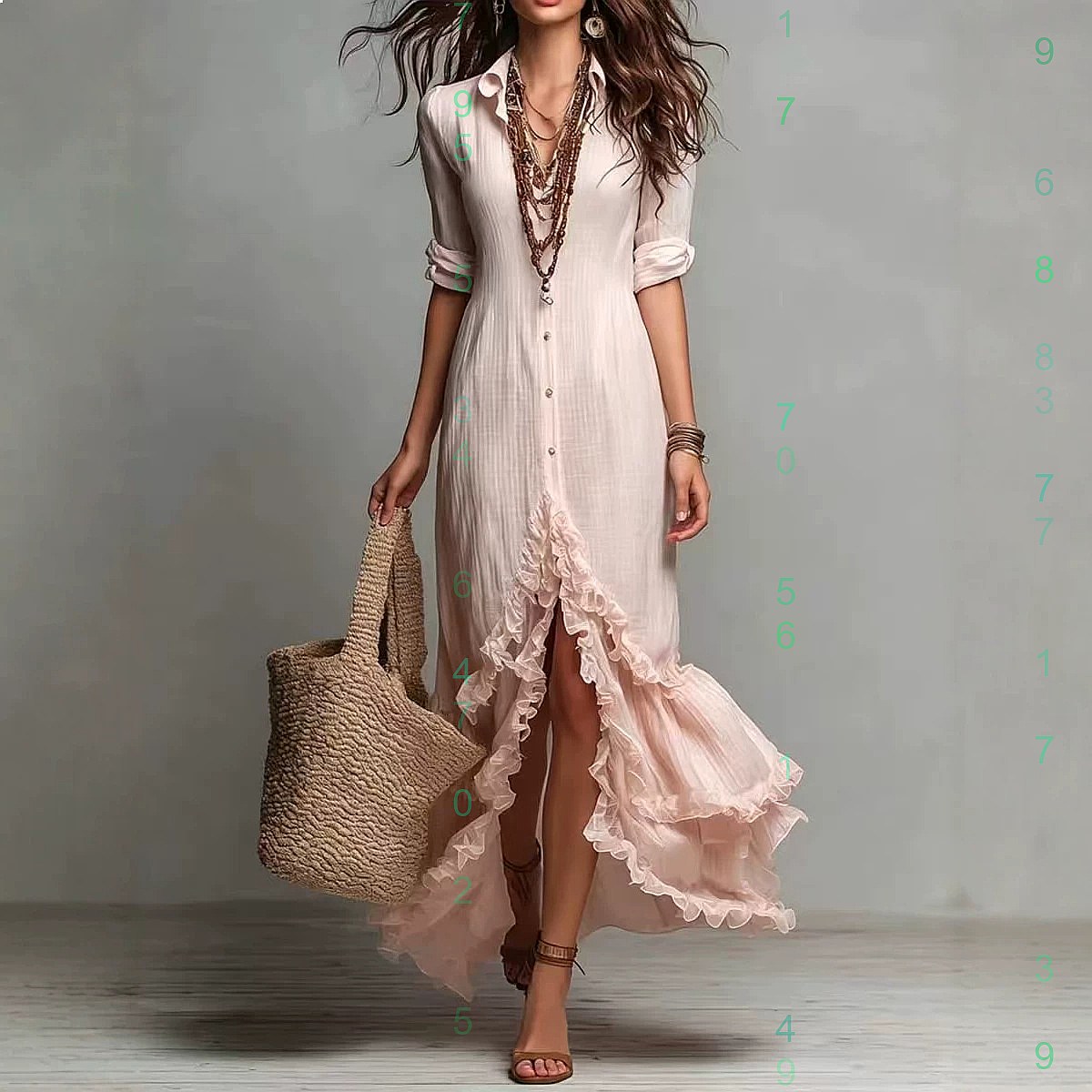 فستان قطني كتان بظهر متقاطع وح - مراجعة Casual Loose Linen Shirt Dress وسعره