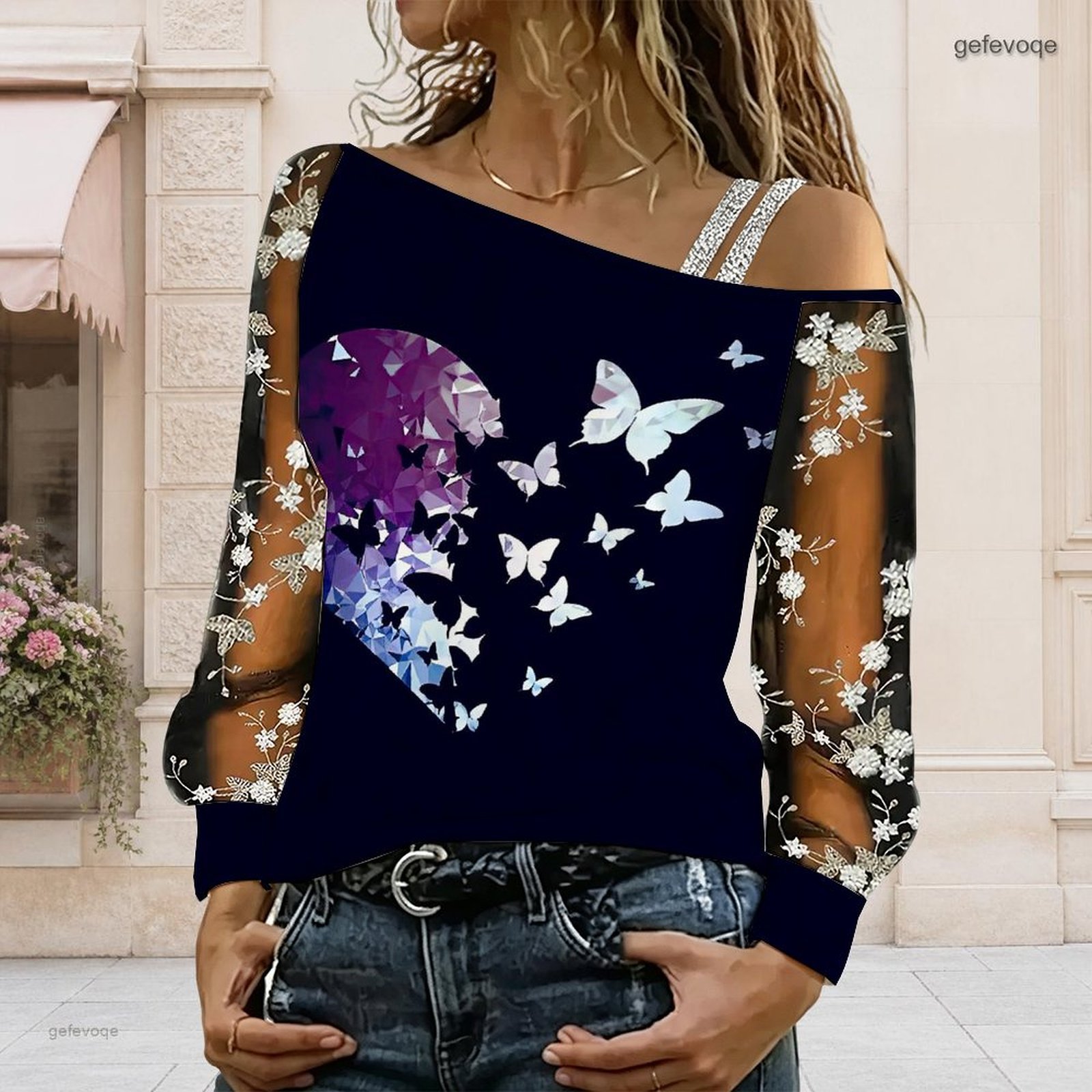 بلوزة نسائية مكشوفة الكتفين، ت - مراجعة Blouses وسعره