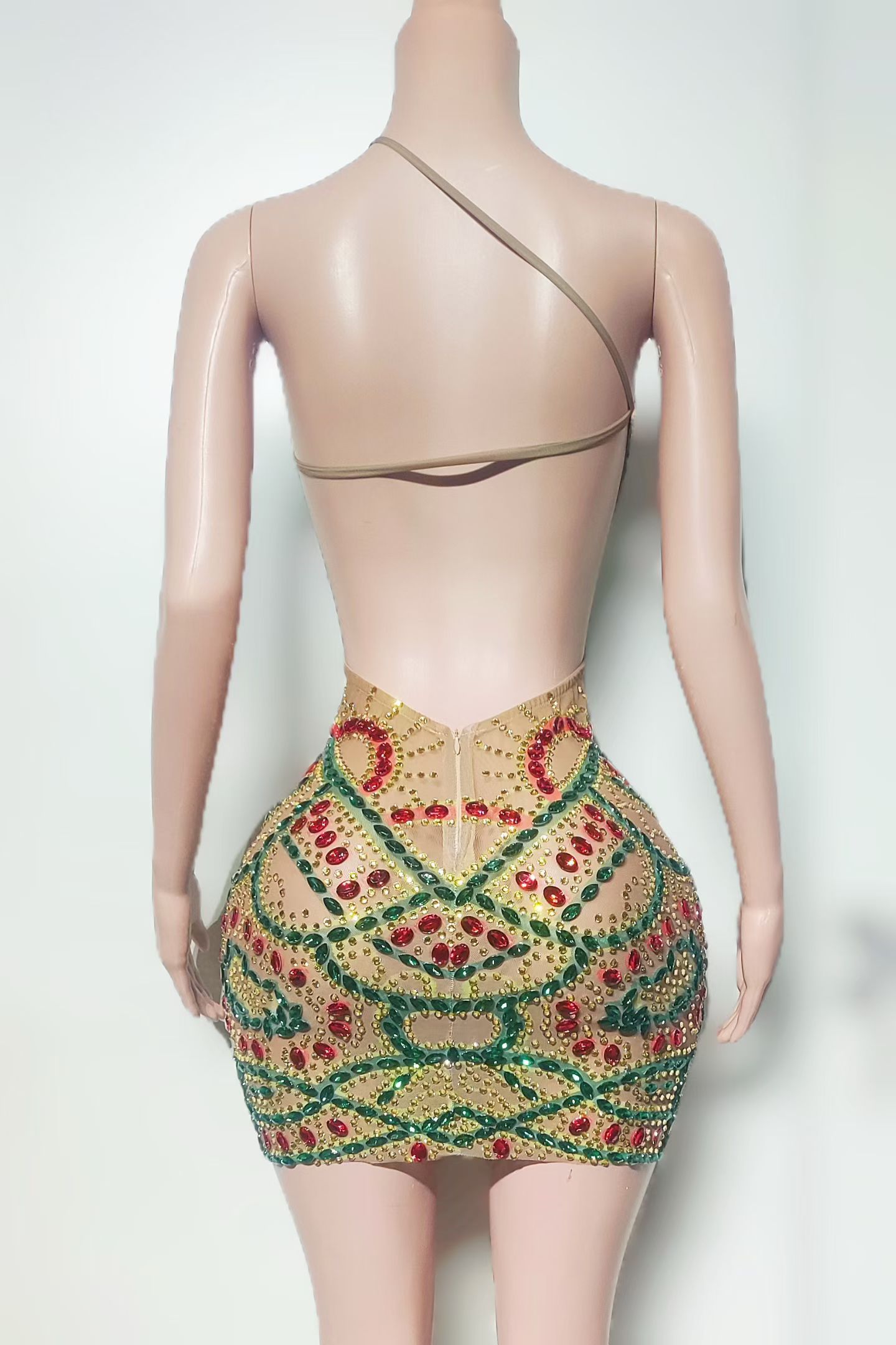 فستان كوكتيل فاخر مرصع بالكريس - مراجعة Sparkly Rhinestone Club Party Dress وسعره
