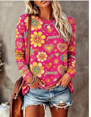 قميص نسائي بأكمام طويلة بطبعة  - مراجعة Blouses وسعره