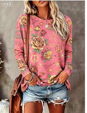 قميص نسائي بأكمام طويلة بطبعة  - مراجعة Blouses وسعره