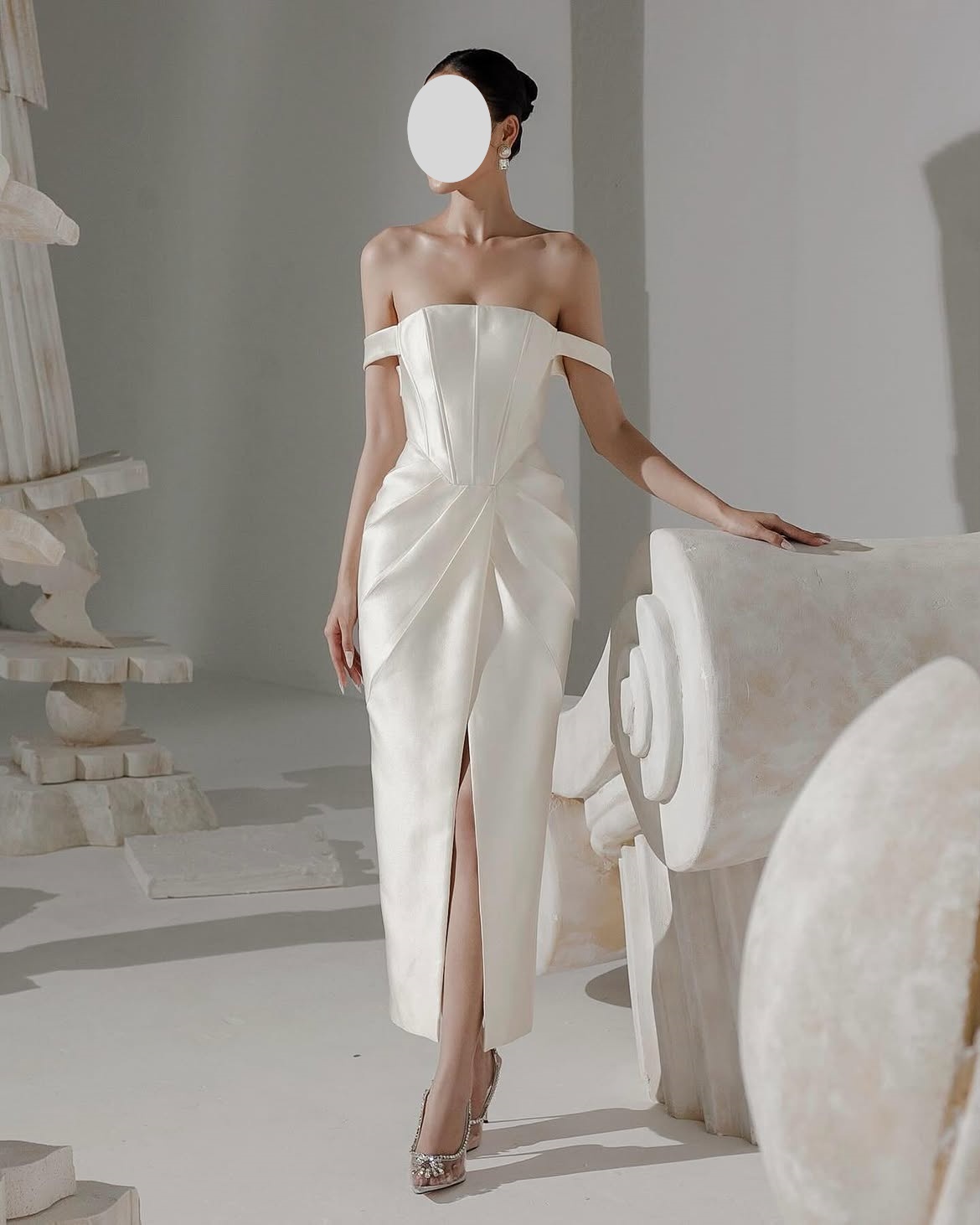 فستان سهرة فاخر وأنيق بتصميم Q - مراجعة Elegant Satin Evening Gown Split وسعره