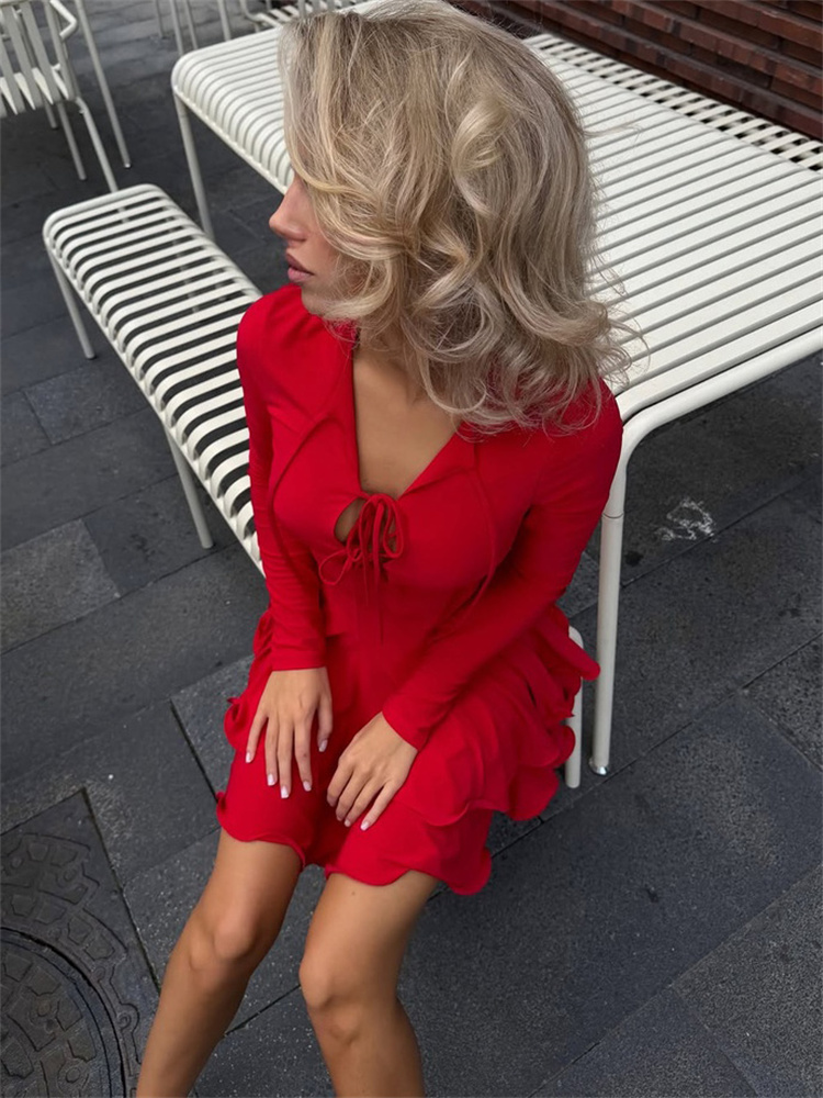 فستان توسى بوديكون قصير بأكمام - مراجعة Bodycon Long Sleeve Ribbed Dress وسعره