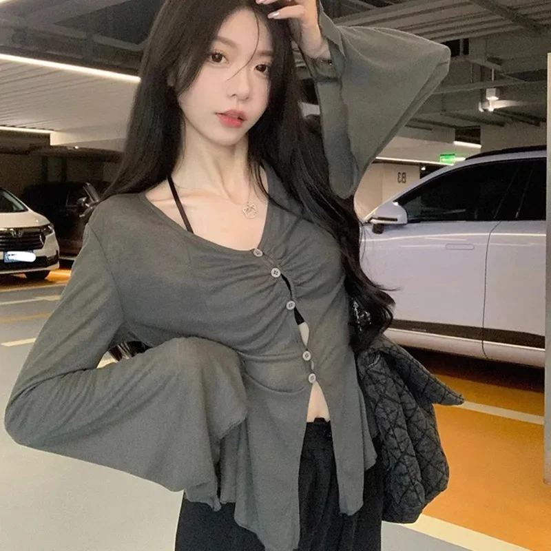 بلوزة بأكمام شفافة - قميص مطوي - مراجعة Blouses وسعره