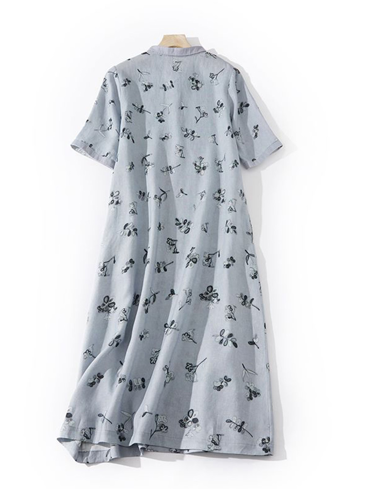 فستان قميص فضفاض من القطن والك - مراجعة Casual Loose Linen Shirt Dress وسعره