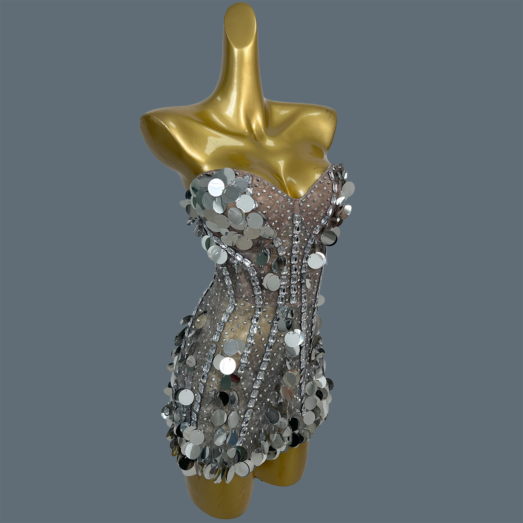 فستان نسائي قصير بدون حمالات م - مراجعة Sparkly Rhinestone Club Party Dress وسعره