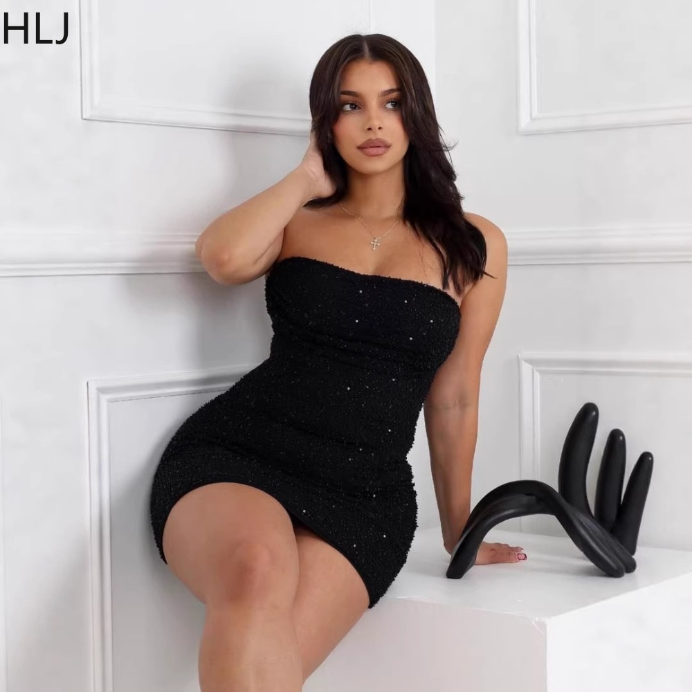 فستان نسائي مثير من HLJ بدون أ - مراجعة Sparkly Rhinestone Club Party Dress وسعره