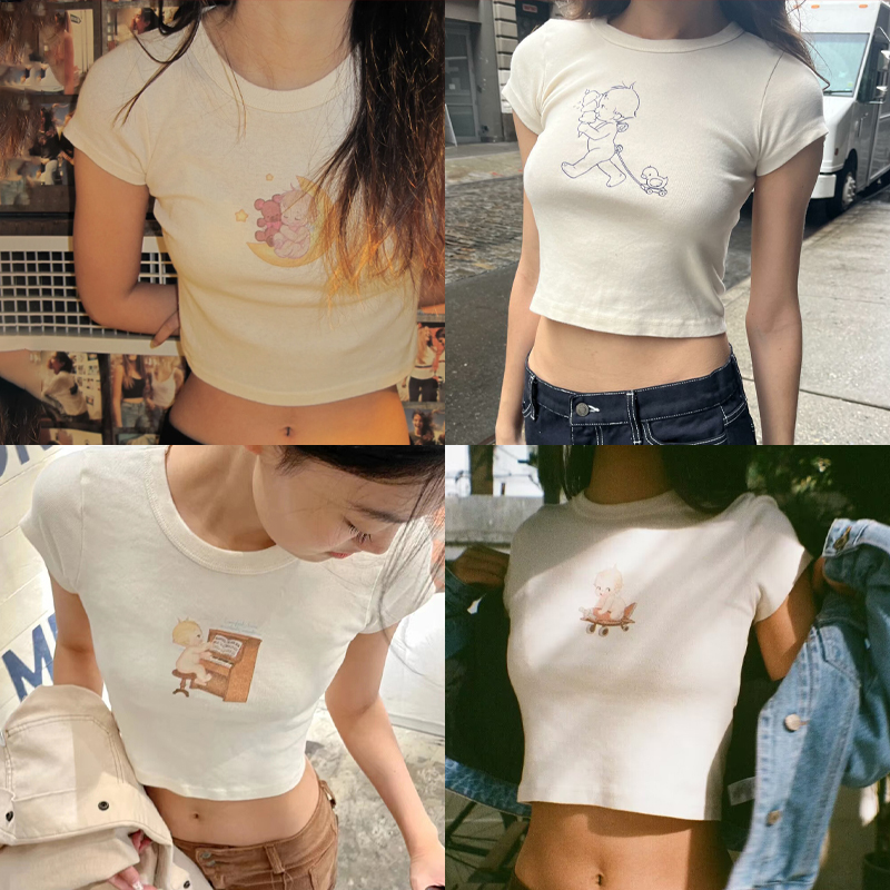 تي شيرت نسائي ضيق ماركة Angel  - مراجعة Y2K Graphic Baby Tee Crop وسعره