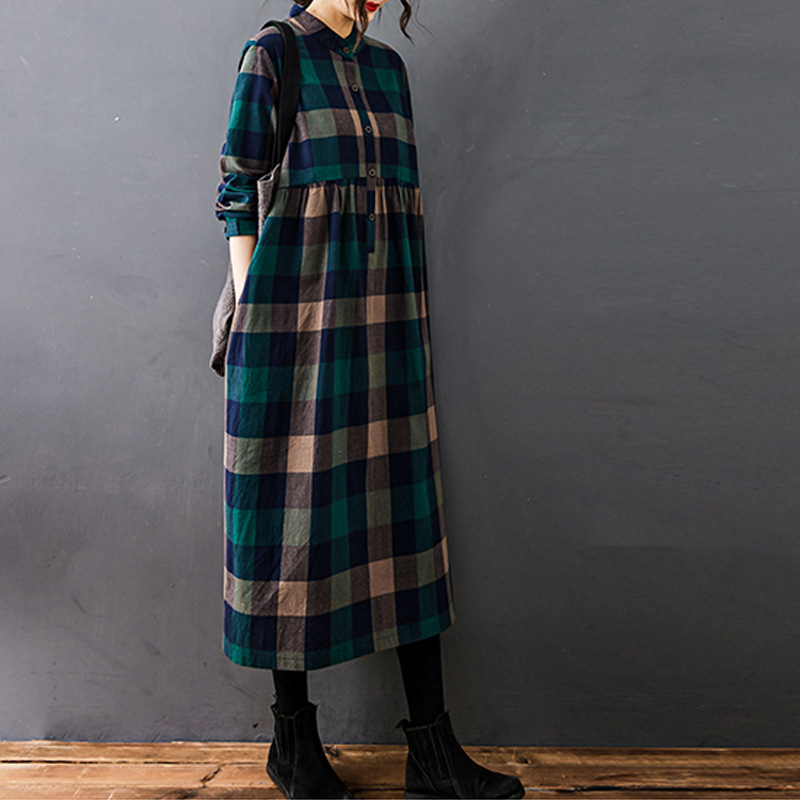 فستان نسائي خريفي جديد بتصميم  - مراجعة Casual Loose Linen Shirt Dress وسعره