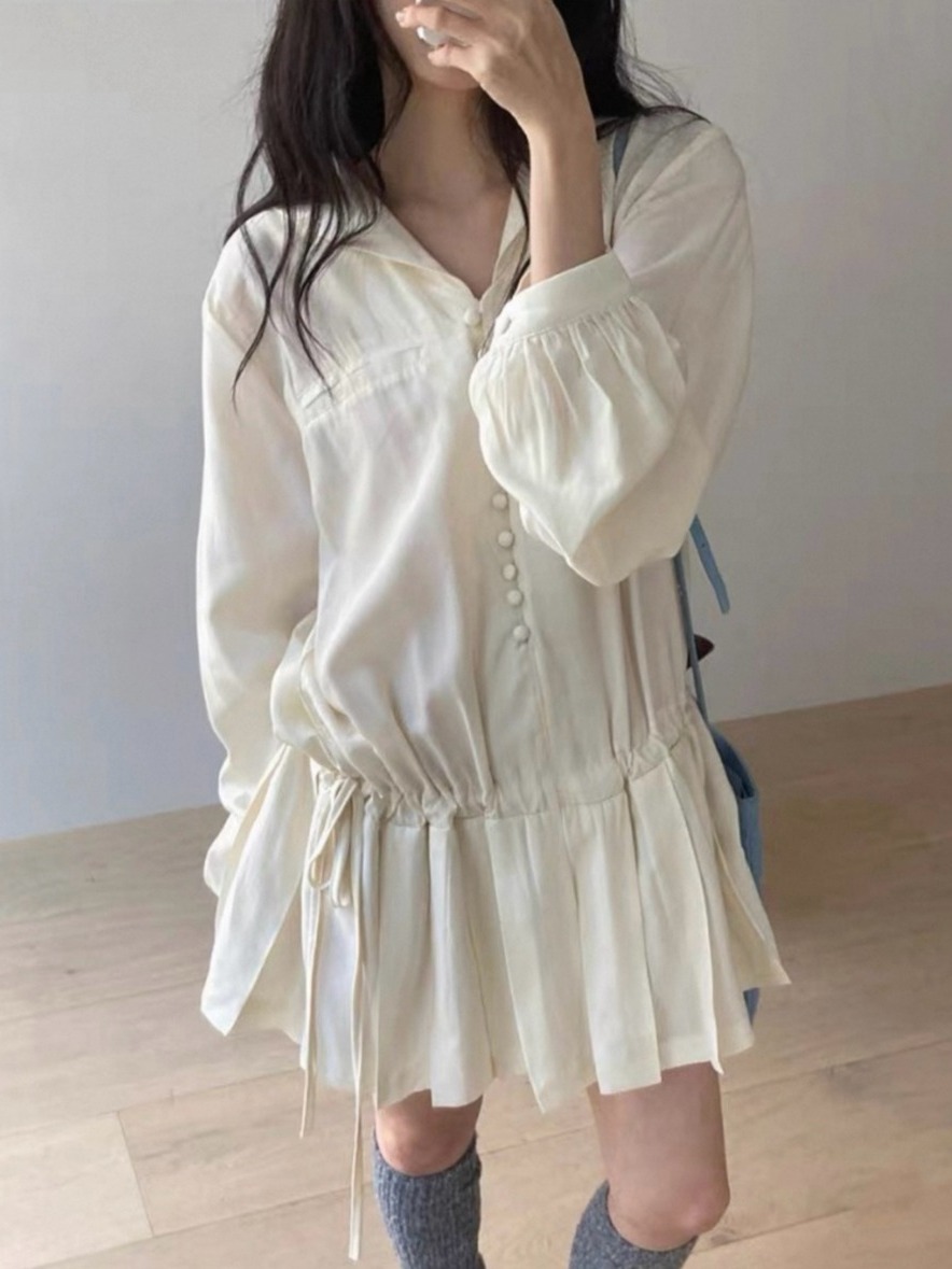 فستان نسائي أنيق بقصة A-line و - مراجعة Korean Style A Line Shirt Dress وسعره