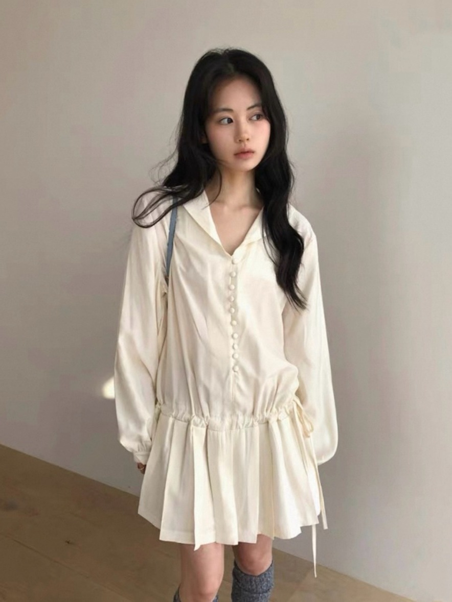 فستان نسائي أنيق بقصة A-line و - مراجعة Korean Style A Line Shirt Dress وسعره