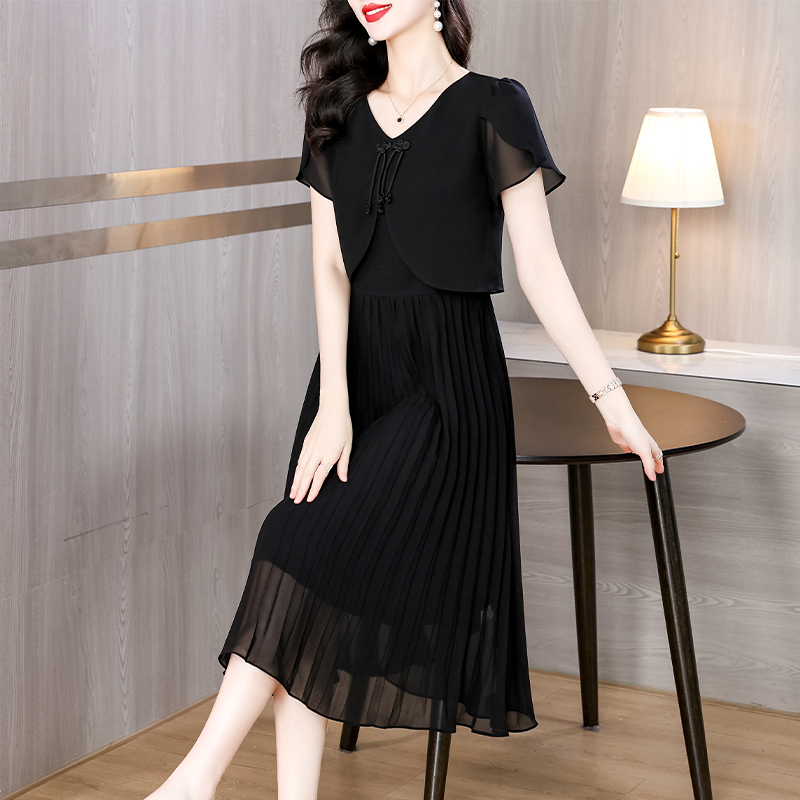 فستان صيفي غير رسمي من الشيفون - مراجعة French Vintage Floral Midi Dress وسعره